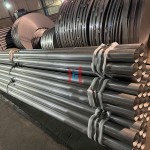 Piles of aluminum tubes