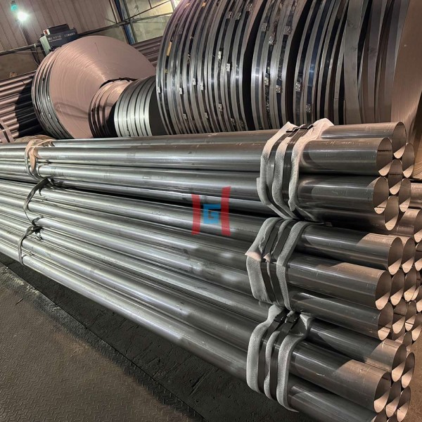 Piles of aluminum tubes